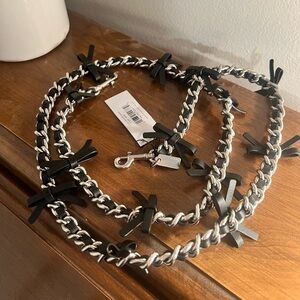 Coach Leather Chain Strap With Bows NWT